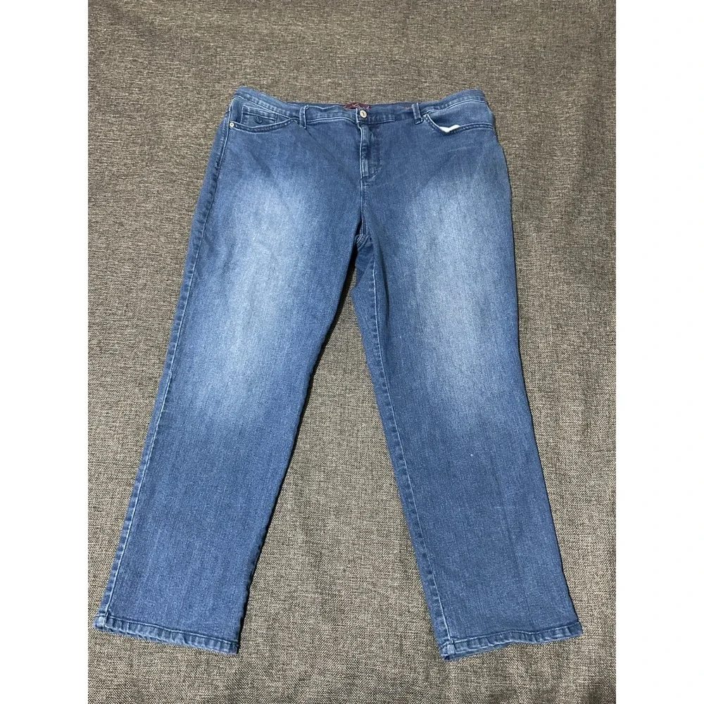 Gloria Vanderbilt Women's 20W Jeans Amanda Classic Tapered High‎ Rise Blue Denim